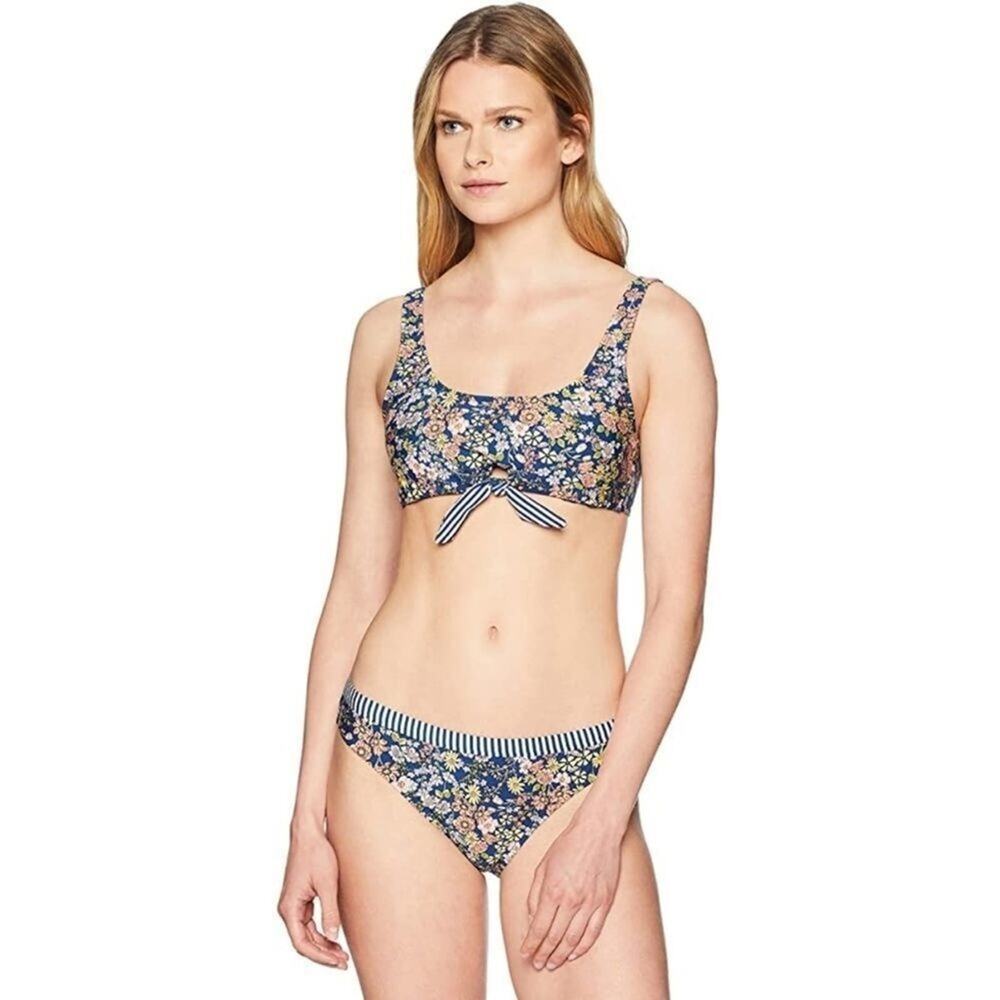 Kenneth Cole floral tie crop hipster bikini‎ swimsuit size Xl new!!